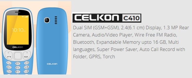Celkon C410 price for online buying india image