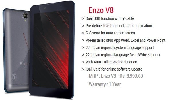iBall Slide Enzo V8 coming soon India pic