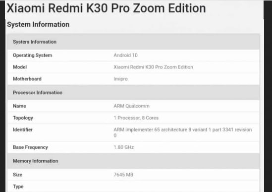 Redmi K30 Pro Zoom Edition with better sensor features pic