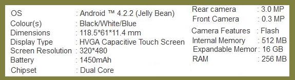 Videocon A23 specs image