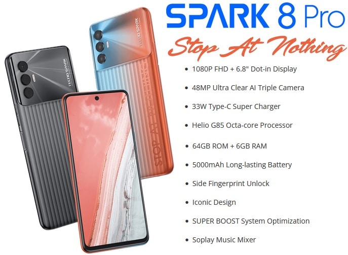 Tecno Spark 8 Pro with low price and better features quality in India pic