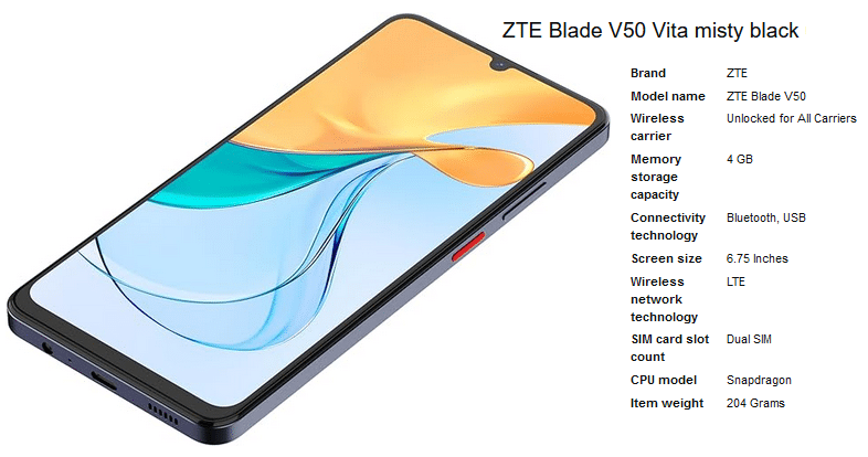 ZTE Blade V50 Vita available at low price in India with good features list image